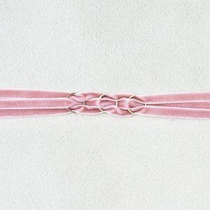 🌴 AEO Choker Necklace Three Pink Velvet NEW